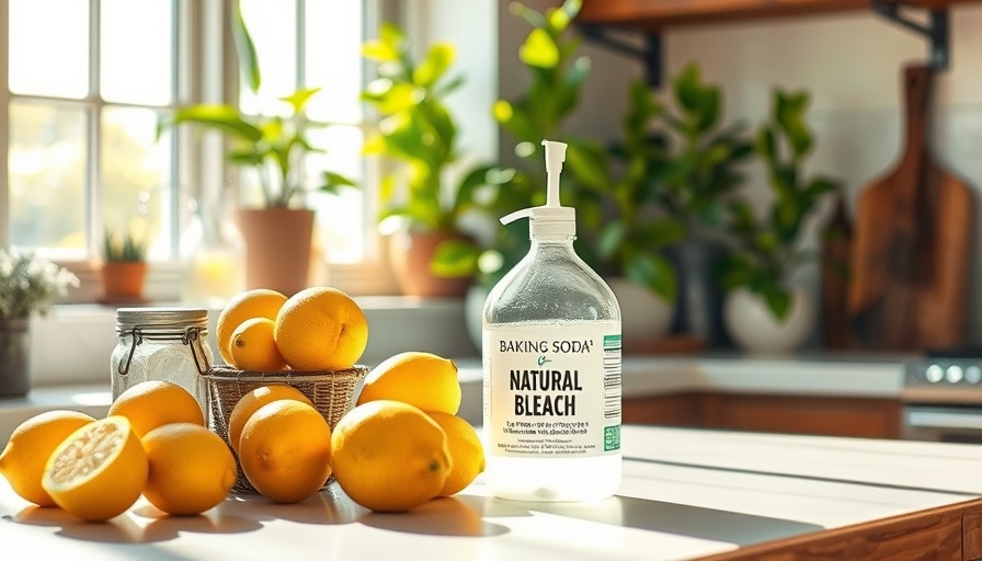 Natural bleach alternatives on a sunlit kitchen counter.