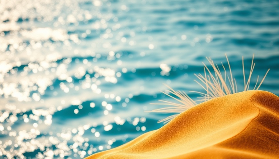 Golden sand dunes with sparkling ocean background; summer and recovery focus.