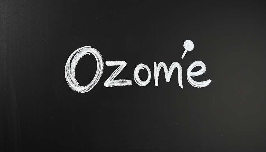 Chalk-drawn ozone molecule on blackboard, highlighting Ozone Therapy in Holistic Dentistry.