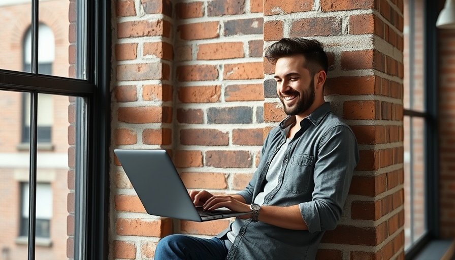 Man using laptop in a loft, featuring ChatGPT strategic prompts.