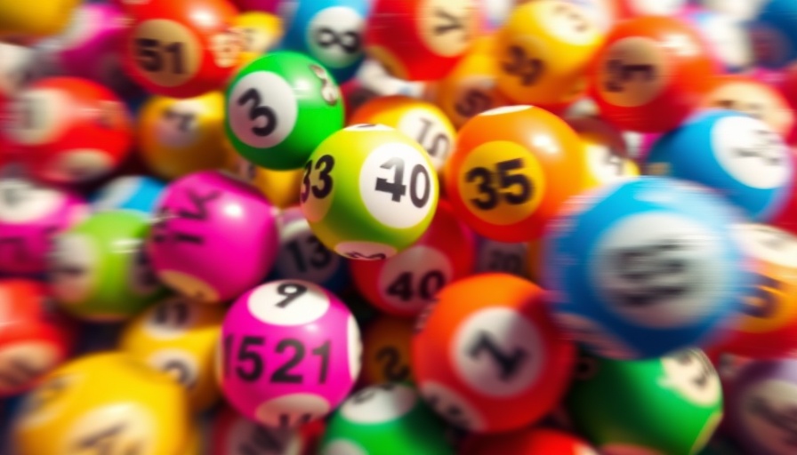 Colorful lottery balls swirling excitedly, capturing the thrill of winning.