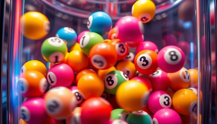 Colorful lottery balls in motion symbolizing winning the lottery.