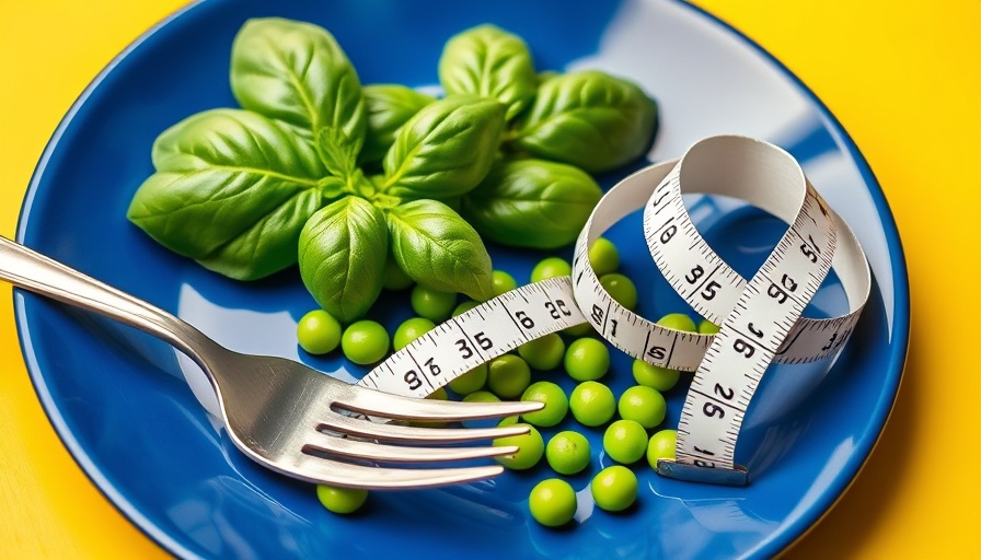 Lose 10 Pounds in 21 Days: Vibrant plate with greens and measuring tape.