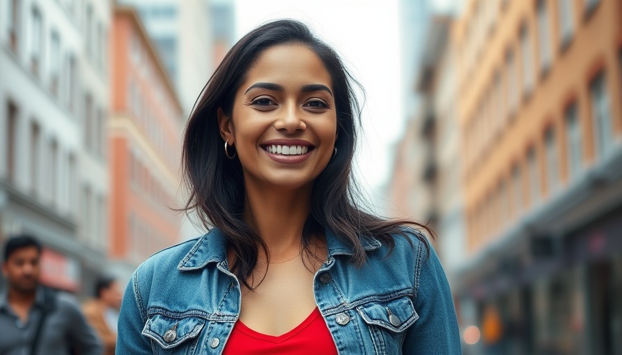 Confident woman smiling outdoors, representing Native American entrepreneurs.