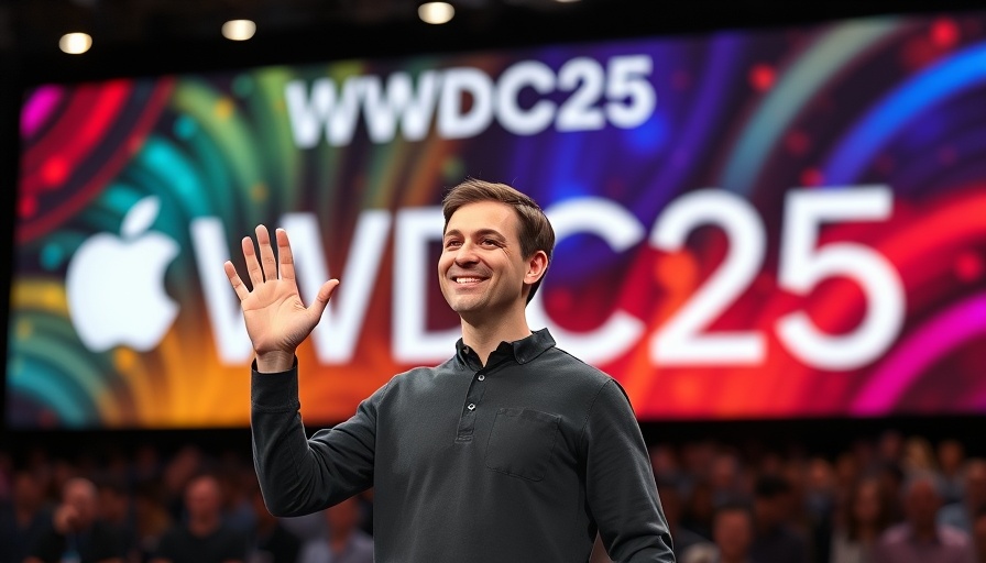 Apple WWDC 2025 Highlights presenter on stage waving.