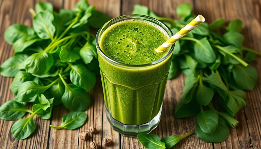 Detoxing Fears concept with a green smoothie on a table.