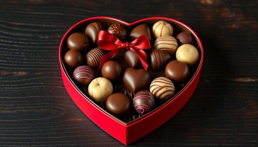 Heart-shaped chocolate box with assorted pralines for Valentine’s Day Sales Strategies.