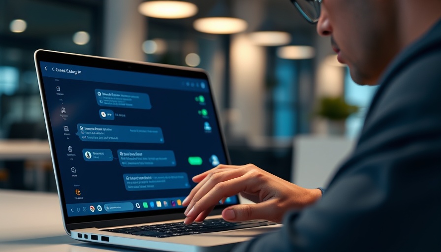 AI Transformation for Business: Person using ChatGPT on laptop in office.