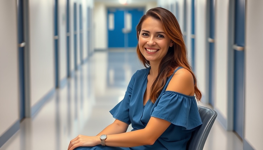 Woman in blue dress smiling, relevant to Obamacare premium hikes discussion.