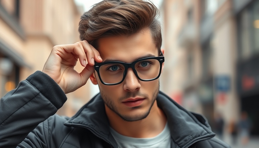 Man wearing Meta AI Smart Glasses adjusting them stylishly