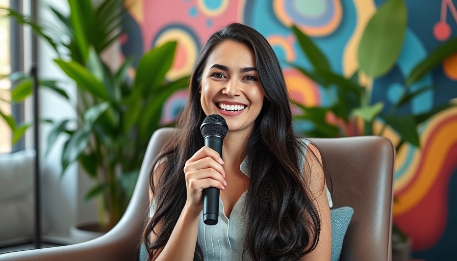 Smiling woman at event discussing doctor-approved superfoods