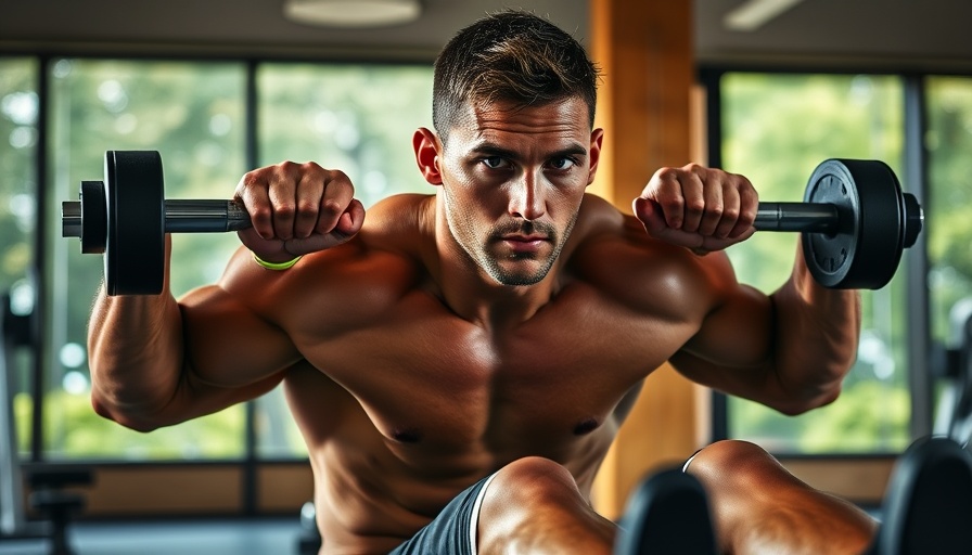 Focused athlete exercising indoors, 20 minutes of exercise to ward off depression.