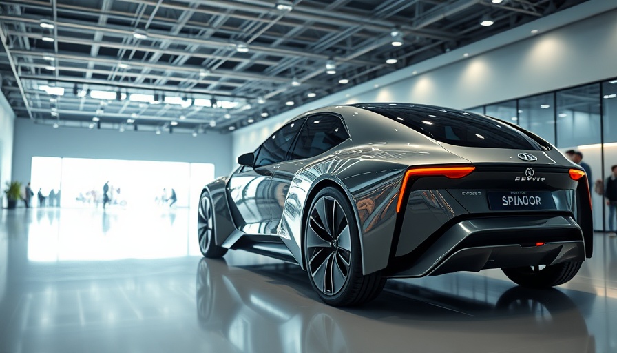 Elon Musk Robotaxi Launch showcasing a futuristic autonomous vehicle in a showroom.
