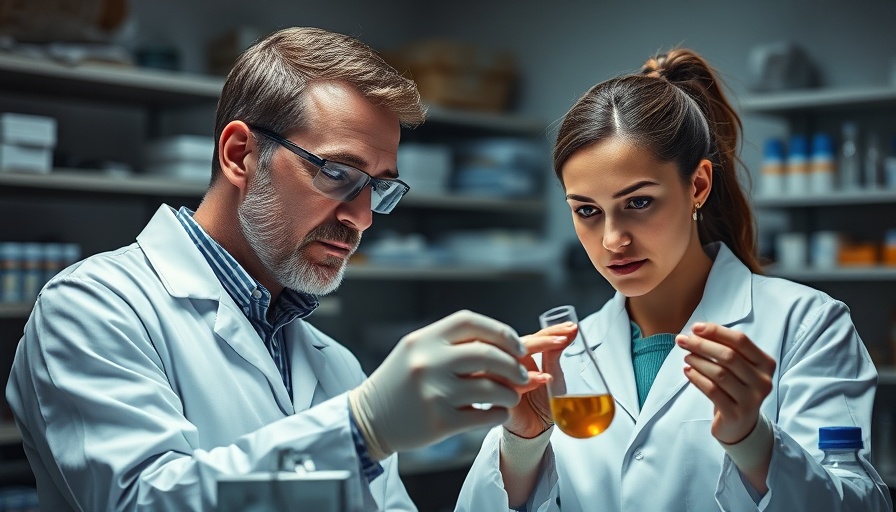 Scientists examining samples for virus screening research.