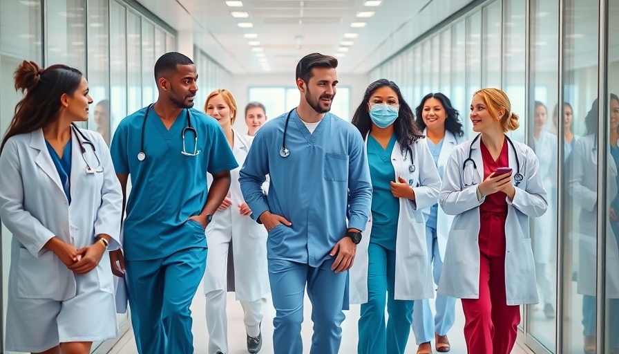 Healthcare professionals collaborate in modern hospital.