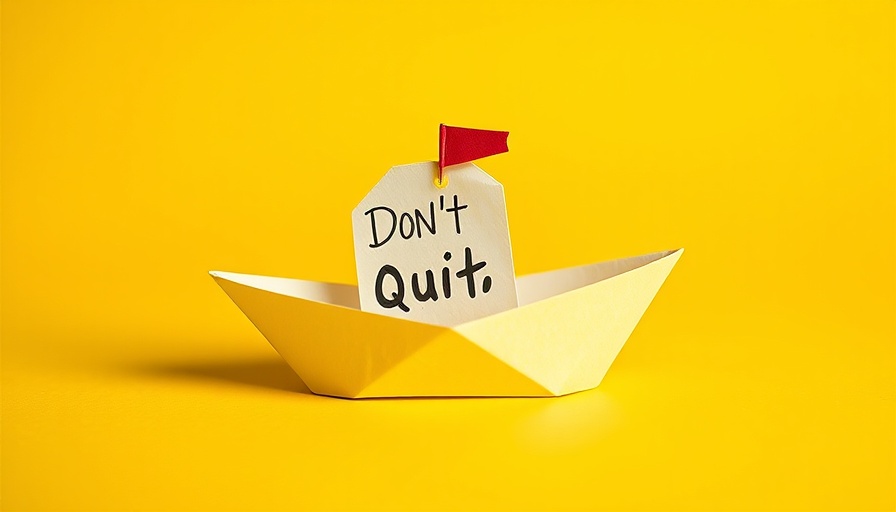 Paper boat and 'Don't Quit' message on yellow for workplace balance inspiration.