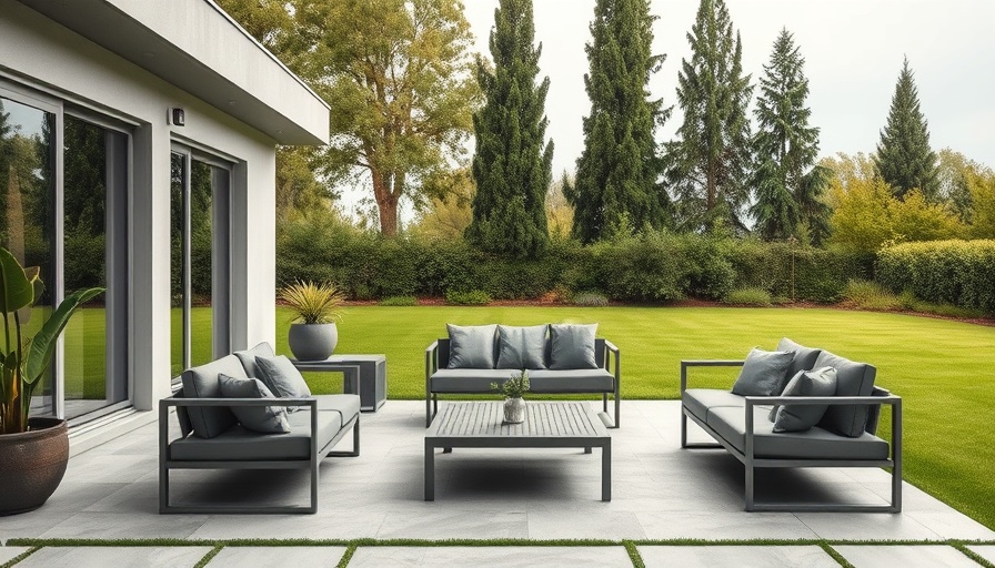 Modern outdoor patio for summer home maintenance tips.