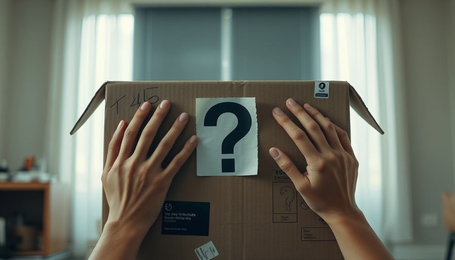 Mystery box in tech innovation setting with question mark.
