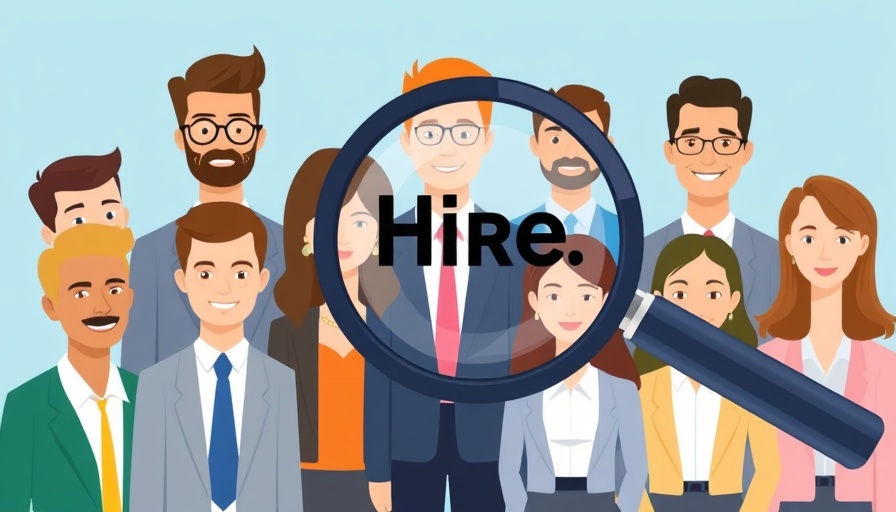Cartoon of businesspeople under magnifying glass symbolizing cost of a bad hire.