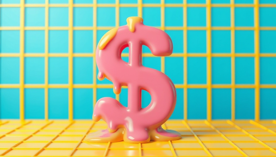 Abstract melted dollar sign on vibrant grid background, AI subscriptions worth it.