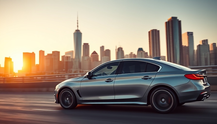 Modern sedan in cityscape, used car models worth buying in 2025.