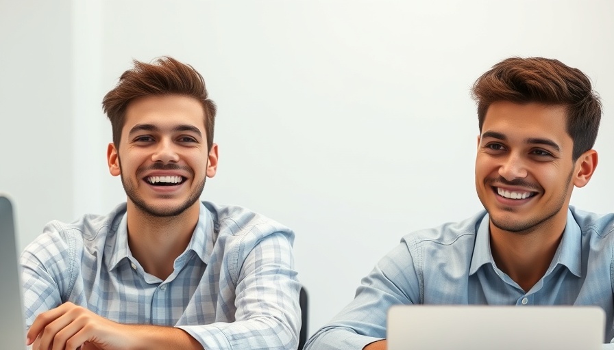 Two young men at a desk with varied expressions, AI cheating detectors concept.