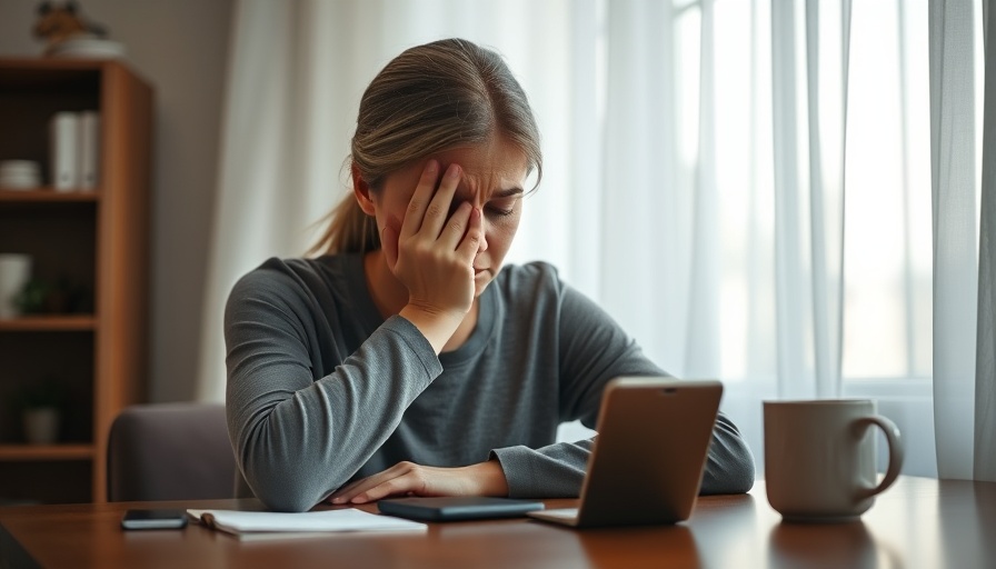 Stressed woman showing signs EMFs may be harming her health.
