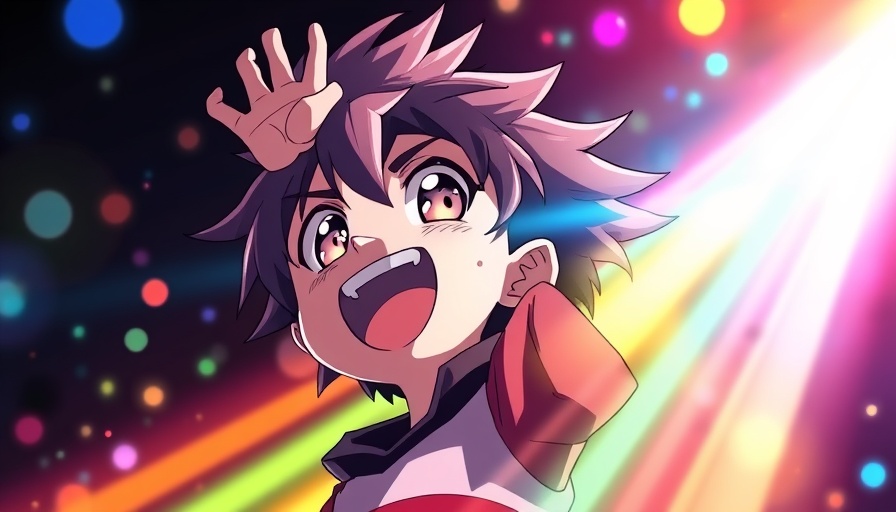 Dan Da Dan Toonami character with colorful lights and dynamic pose.