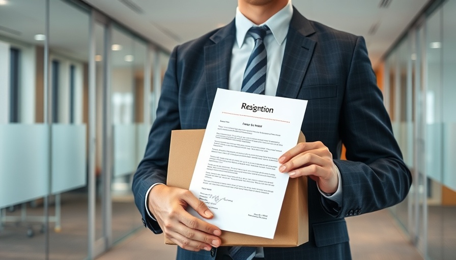 Navigating the Great Resignation Challenge with a resignation letter in an office.
