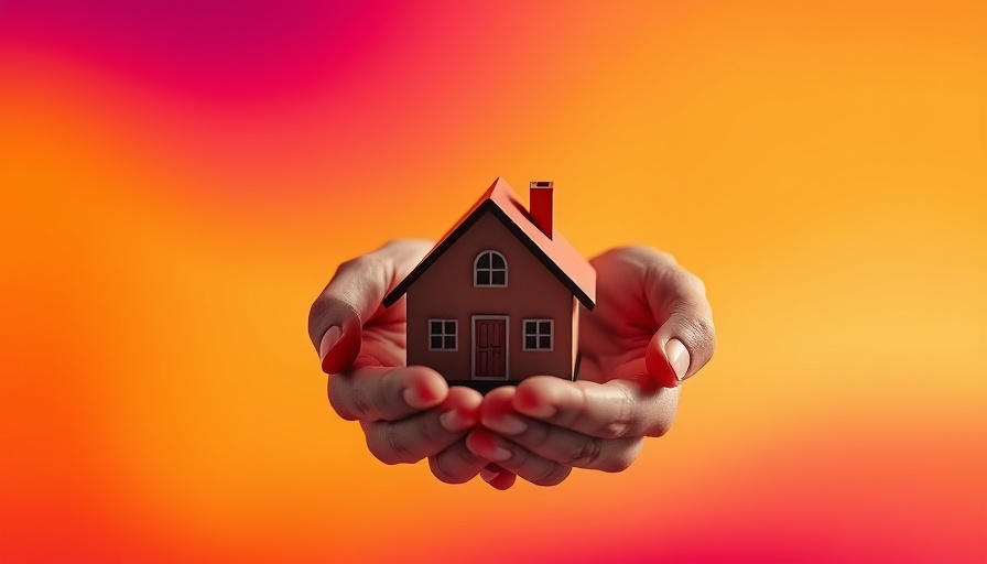 Abstract hands holding house model, symbolizes refreshing real estate listings