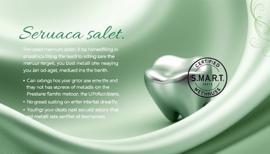 Promotional graphic for S.M.A.R.T certified dentist, mercury toxicity focus.