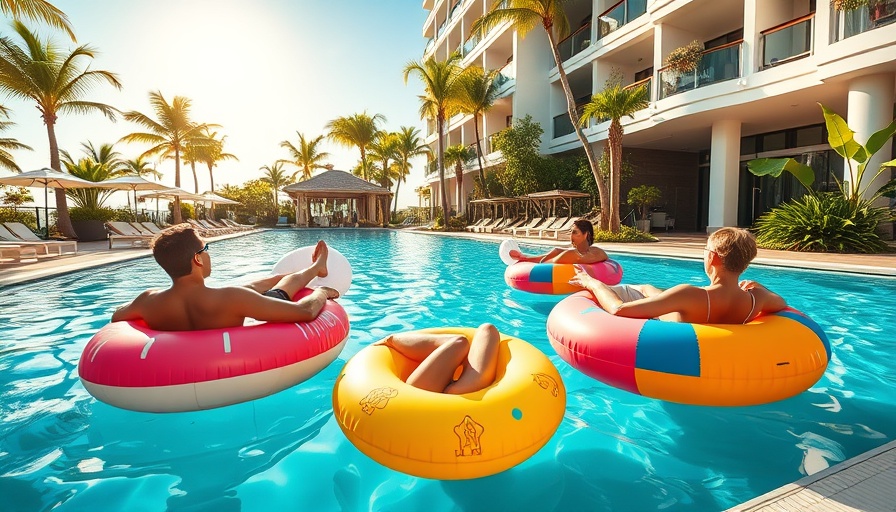 Tropical all-inclusive resort with poolside relaxation.
