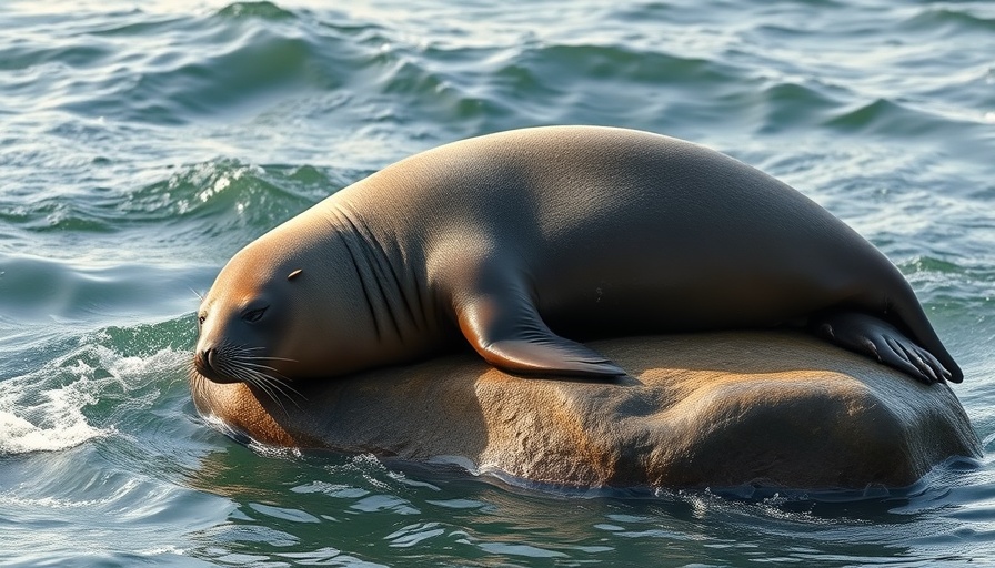 Seal relaxing on rock during sunset cruise and seal watch.