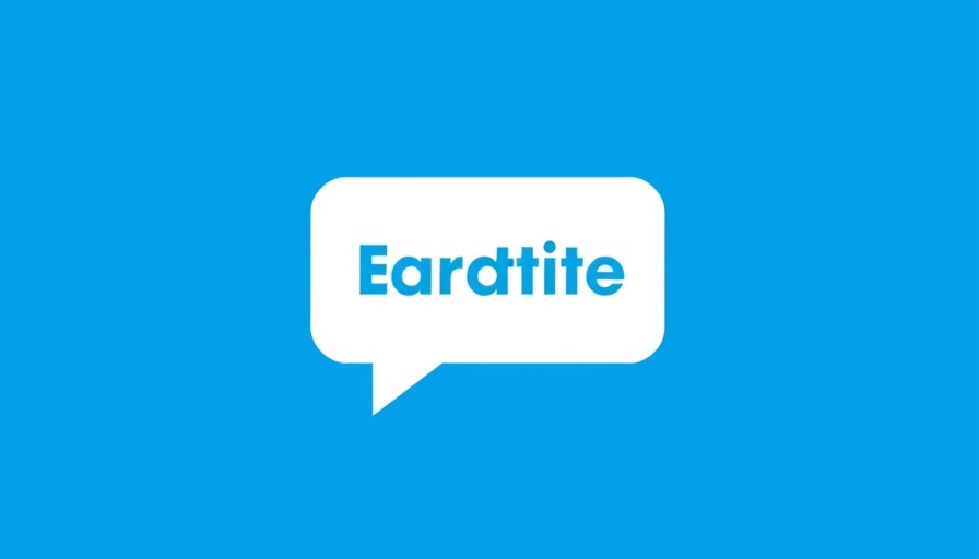 Simple logo with 'EAT' text in speech bubble on blue.