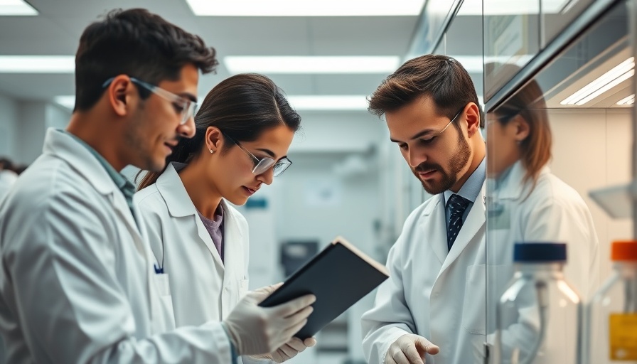 Scientists researching whole-brain organoid in lab.