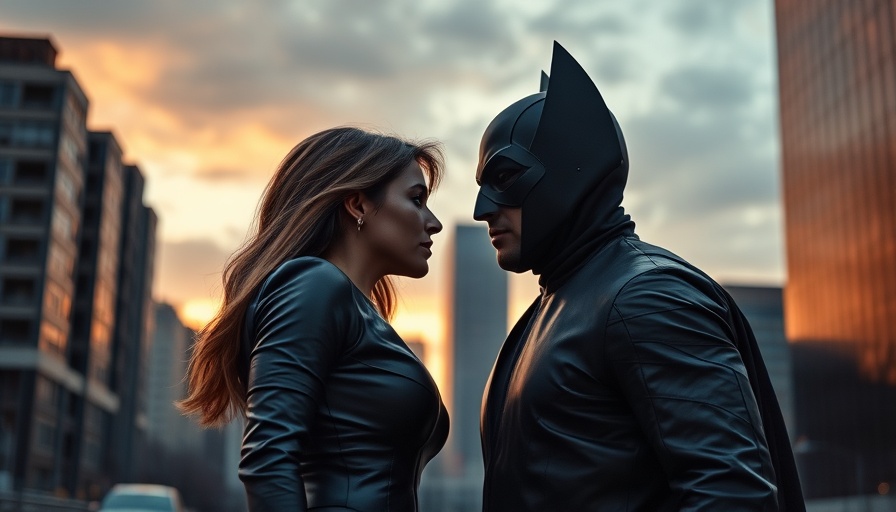 Dramatic cityscape scene depicting copyright concerns.
