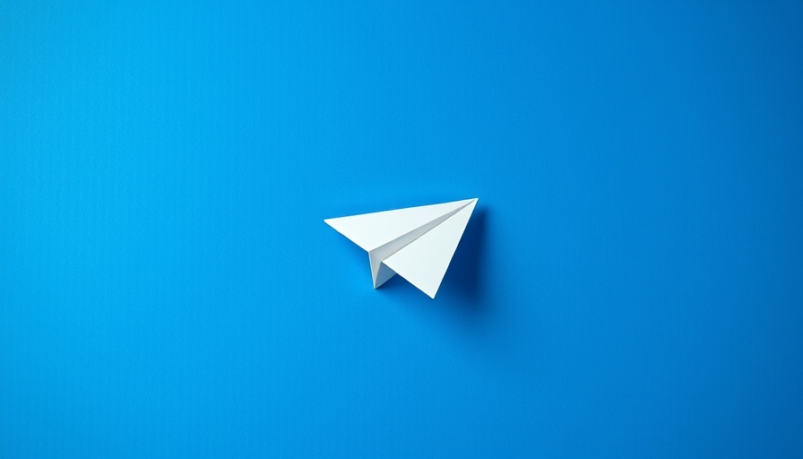 Minimalistic graphic of a paper airplane on textured blue background, symbolizing news.