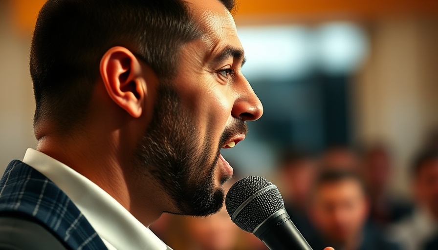 Close-up profile of a man speaking passionately with microphone, related to GPT-5 AI Recommendations.