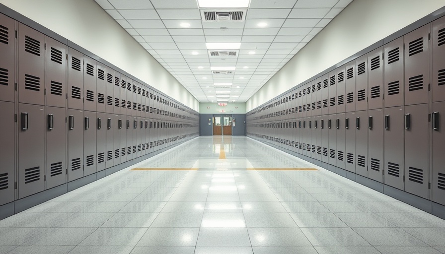 Hillsborough County school hallway, lockers showing security changes.