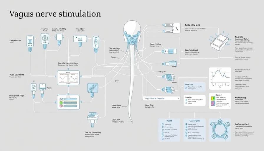 Diagram of vagus nerve stimulation system components and data flow.