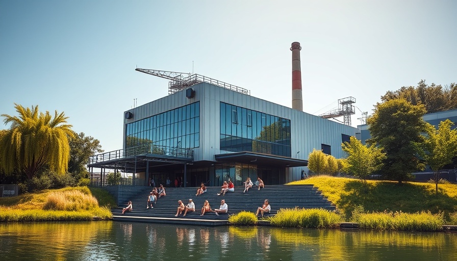 Modern industrial site in Dortmund on a sunny day.