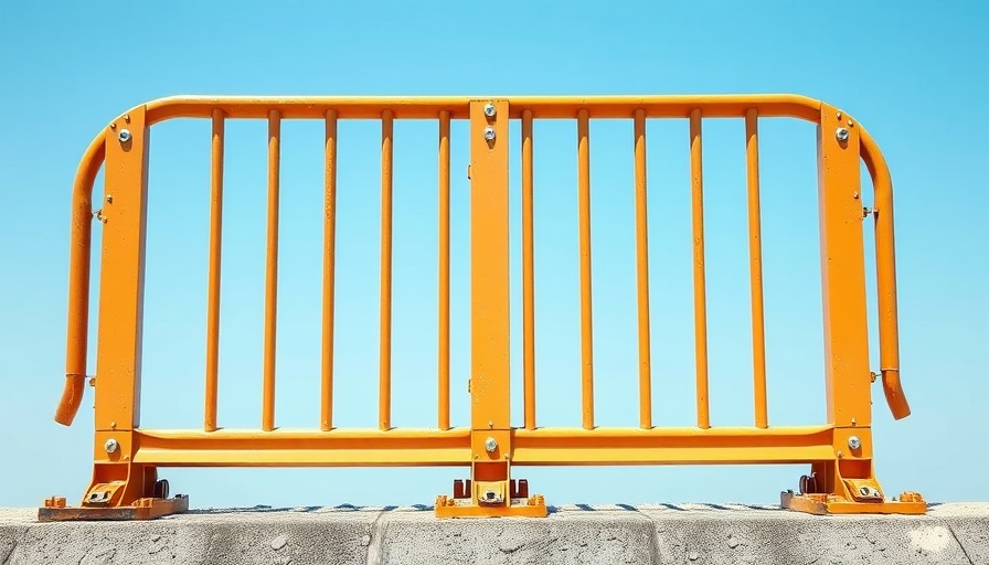 Metal flood barriers for hurricane preparation in St. Petersburg.
