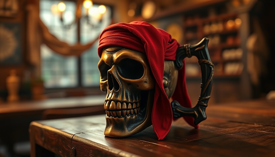 Pirate skull mug at Pirates of the Caribbean tavern opening.