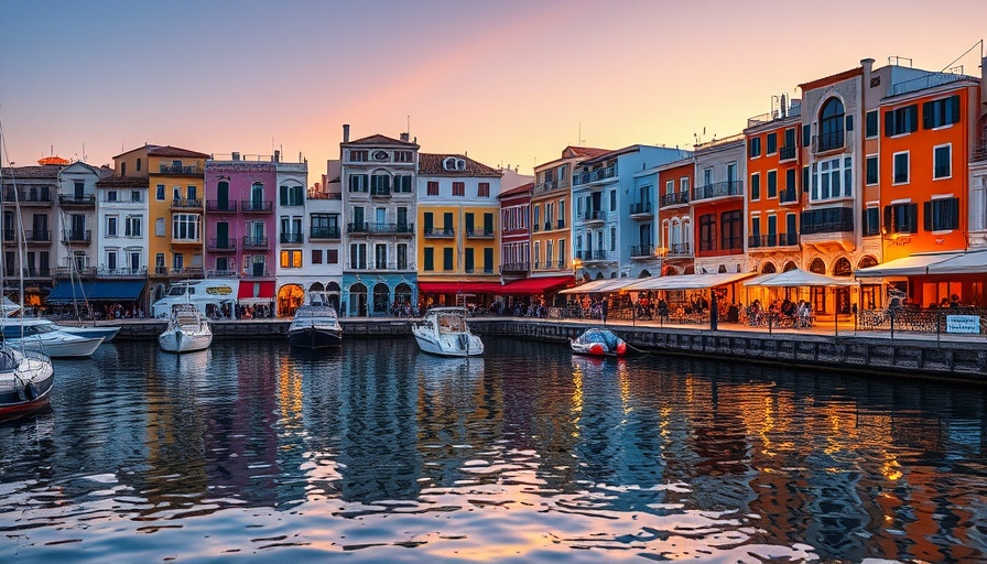 Chania in Crete vibrant waterfront at sunset.