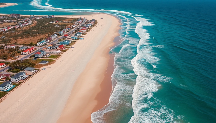 Aerial view showcasing Newport Beach with sandy shores and ocean waves.