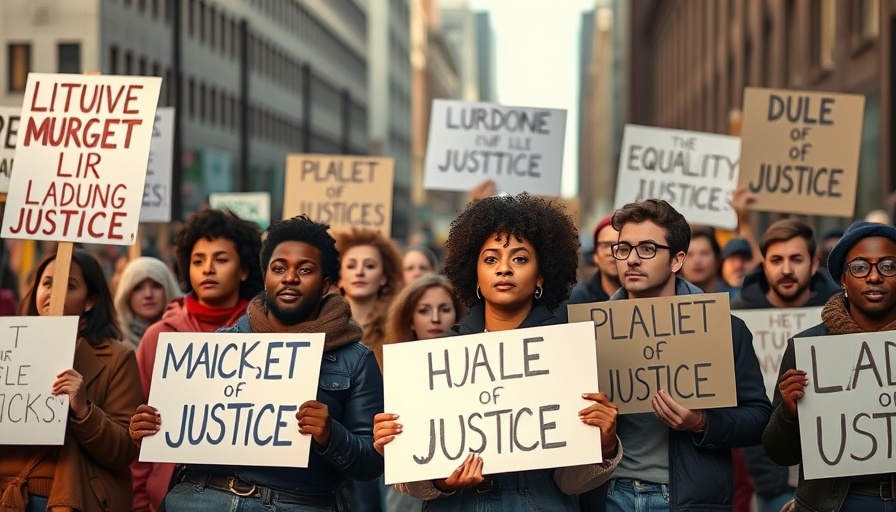 Protesters advocating for justice, holding signs at George Floyd Protests.