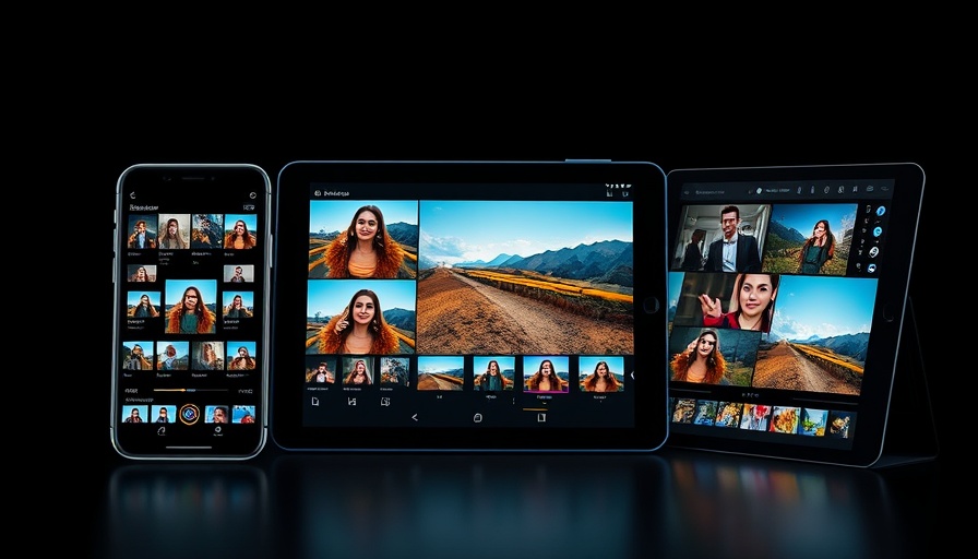 Professional photo editing app displayed on digital devices for business owners