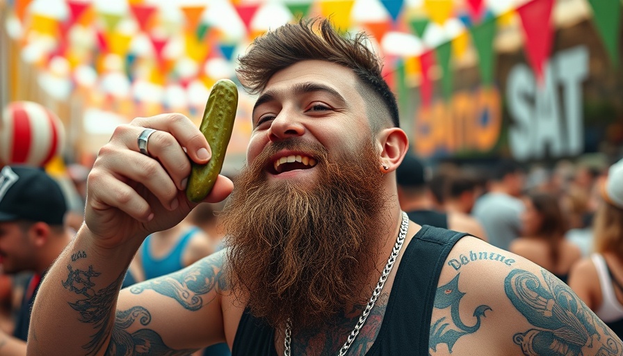 Pittsburgh Picklesburgh Festival: Man bobs for pickles energetically.