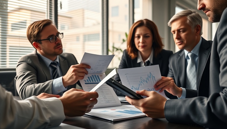 Business professionals analyzing data charts for B2B digital selling tactics.