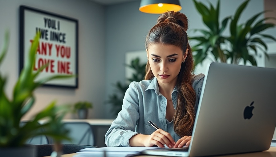 Young woman analyzing data in modern office, reinvestment in content creation.